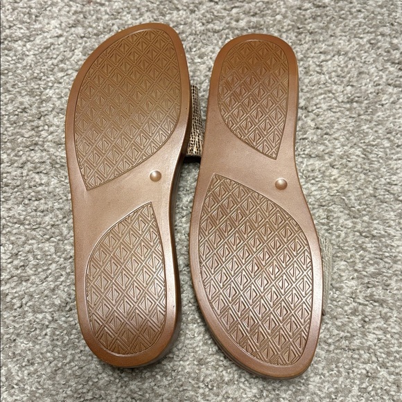 Donald J. Pliner Metallic Gold Slide Sandals - Picture 6 of 8